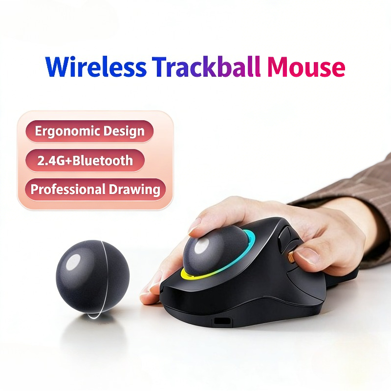 Gaming Accessories Ipad - Ratón inalámbrico Trackball RGB ergonómico de